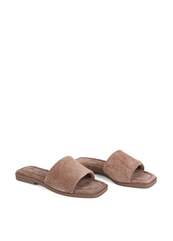 Бежевые женские шлепанцы y385-27-1 бежевый велюр MIRATON