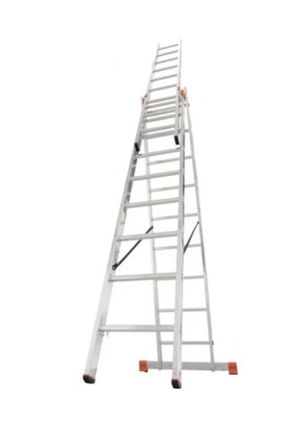 Алюминиевая лестница Tribilo (3х9 ступенек) универсальная 3-секционная (24155) Krause (302675272)