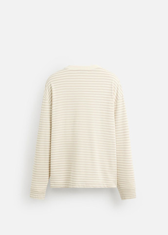 Молочный демисезонный кэжуал лонгслив Zara