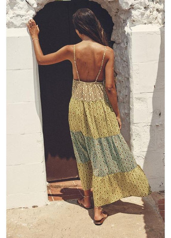 Желтое платье средней длины в стиле петчворк Zara