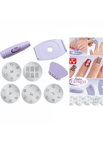 Манікюрний набір для візерунків на нігтях Салон Експрес, стемпінг для манікюру Salon Express Furminator (363831943)