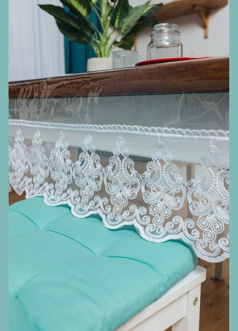 Силиконовая скатерть Белая Широкая Кружевка 130*110см Royal House (315144109)