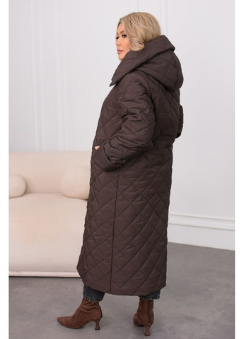 Коричнева зимня ✨жіноче тепле зимове пальто з капюшоном із плащівки канада заміри в описі✨ куртка-пальто DK/DL Мода без кордонів