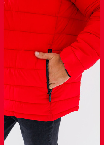 Красная зимняя куртка однотонная мужская 666-11a/6018 красный shop (2000990673220) No Brand