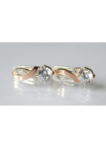 Серебряные серьги с напайками из золота Silver Style (366813515)