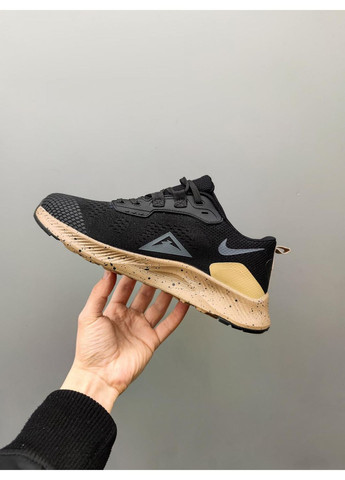 Чорні Осінні кросівки чоловічі nike pegasus trail 3 black brown найк пегасус треіл No Brand