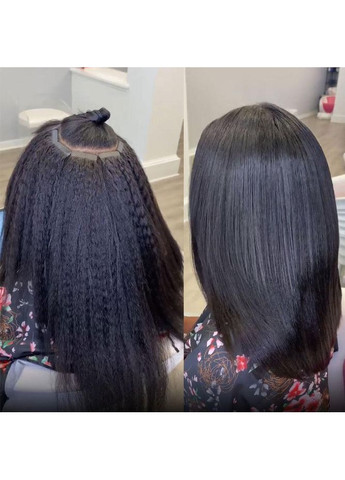 Накладні пасма на клейкій основі, текстура Афро, натуральне чорне волосся 50 см, стрічкове нарощування для обʼєму No Brand (346493703)