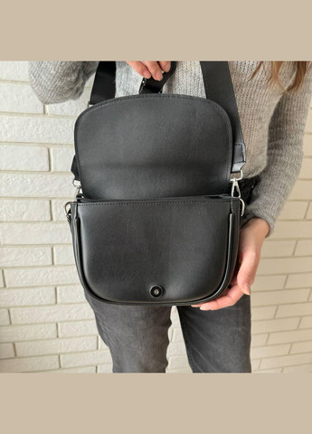 Сумка слінг бананка міні сумочка багет екошкіра під рептилію чорна (sku_1408) No Brand (330576666)