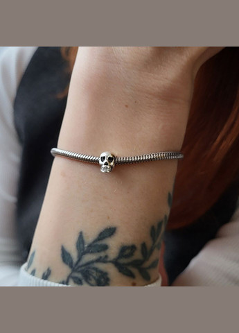 Срібний шарм підвіска Череп срібло 925 проби Чорнене 819ч 1.10г No Brand (306742167)