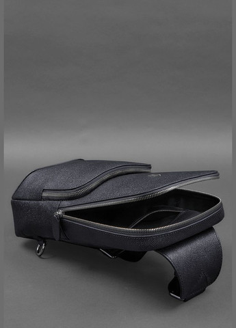 Шкіряний чоловічий рюкзак (сумка-слінг) на одне плече синій Saffiano (A-027955) BlankNote (328444630)