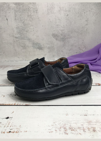 Туфлі мокасини дитячі для хлопчика Темно-синій (820) Dexfern (347236240)