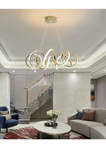 Люстра светодиодная подвесная LED светильник для квартиры на потолок лэд 27499 Золото 35-180х75х75 см. Sunnysky (324395948)