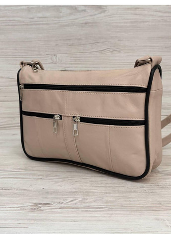 Женская сумочка серо-бежевая натуральная кожа 102015 No Brand (355245017)