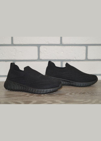 Черные демисезонные кроссовки детские текстильные черные BBT