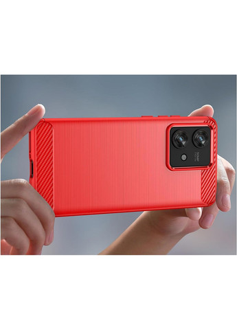 Чохол Carbon Fiber для Motorola Edge 40 Neo Red Lenuo (361902488)