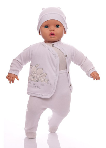 Білий комплект розпашонка, повзунки трикотажний best friends білий 56 см (41817) BABYKROHA