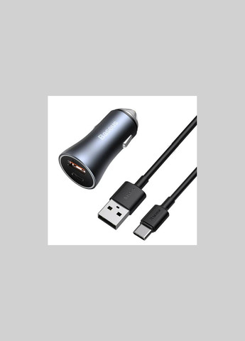 Автомобильное зарядное устройство Type-C cable Golden Contactor Pro Dual Quick Charger | (TZCCJD-0G) Baseus (368698429)