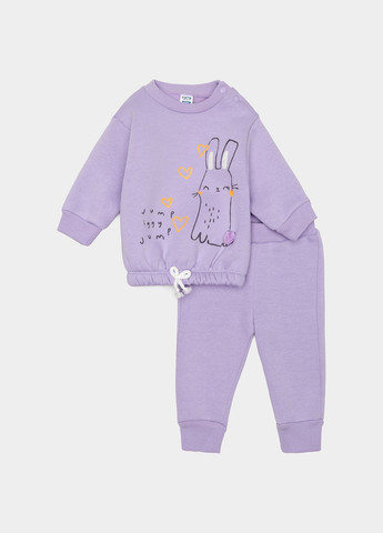 Сиреневый зимний костюм с брюками для девочки цвет сиреневый цб-00236005 Iggy