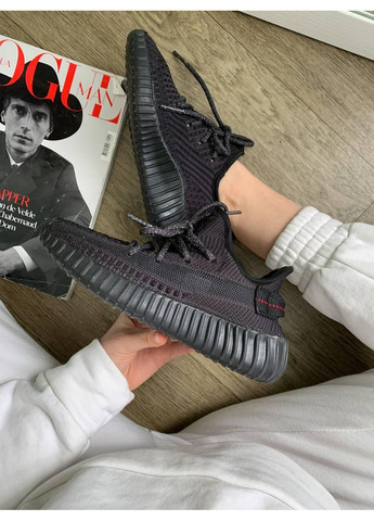 Черные демисезонные кроссовки мужские adidas yeezt boost 350 v2 black адидас изи буст No Brand