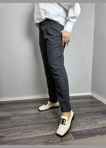 Женские брюки серого цвета на высокой посадке MKJL110900-1 Modna KAZKA (278259111)