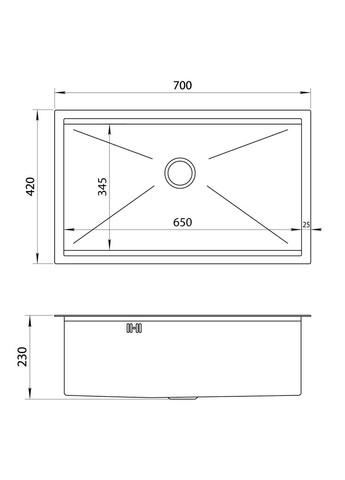 Комплект мойки на кухню и смесители из нержавеющей стали NS-7042 Nett 131620 (352168035)