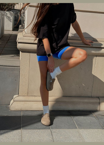 Футболка хлопковая свободного кроя удлиненная со спущенным рукавом оверсайз Черная Base Оверсайз - (316472120)