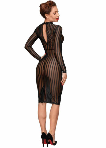 Черное платье noir handmade f182 classic dress made of elastic tulle - s No Brand