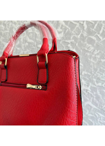 Жіноча сумка на плече з екошкіри з довгим ремінцем червона класична ProDobro (363221696)