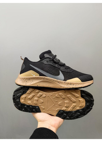 Чорні Осінні кросівки чоловічі nike pegasus trail 3 black brown найк пегасус треіл No Brand