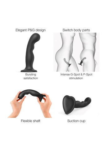 Насадка для страпона Strap On Me Dildo Plug P&G Black S Strap-On-Me (298473762)