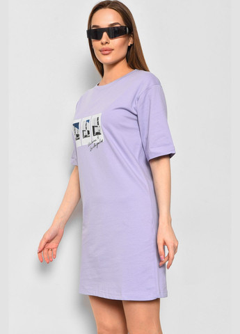Туника женская из ткани лакоста фиолетового цвета Let's Shop (290981386)