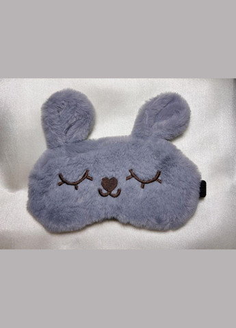 Мягкая плюшевая маска для сна Зайчик, с нишей для гелевого вкладыша серая No Brand (335057276)
