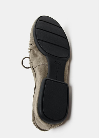 Zara Лоферы серый з натуральная кожа, испания — демисезон (363040704)