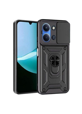 Чехол Shockproof для Xiaomi Redmi 15C 4G / Poco C85 - противоударный, с подставкой и шторкой для камеры - Black Primo (369608618)