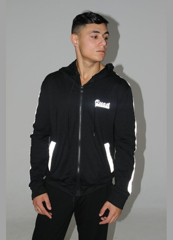 Мужская олимпийка на змейке черная Quest Wear с рефлективными лампасами No Brand (322565267)