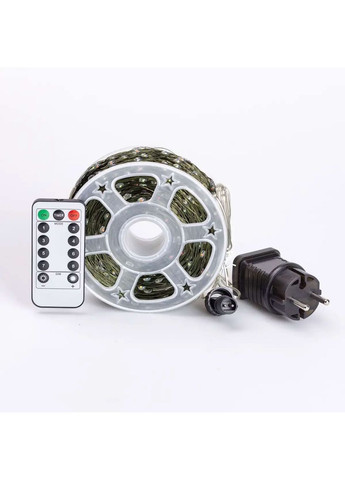 Гирлянда роса на пульте 200 метров на 2000 led светодиодов капля на зеленом проводе мультиколор 2000L200MGML No Brand (362502980)