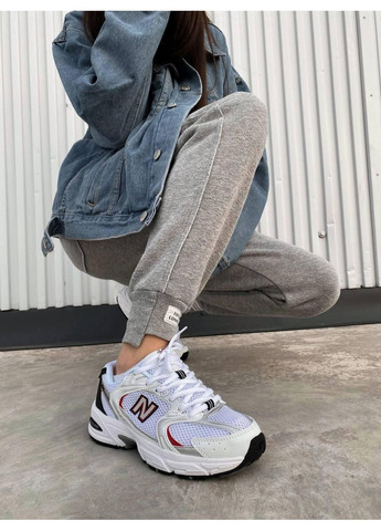 Белые демисезонные кроссовки мужские new balance 530 white silver red нью беланс 530 No Brand