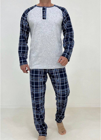 Піжама (лонгслив, штани), колір Темно-синій Fashion (370032847)