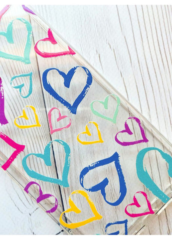 Чехол на iPhone 13 Pro Max:: Разноцветные сердечка (принт 332) Creative (360686857)