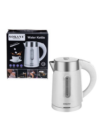 Електрочайник 1200 Вт дисковий електричний чайник із захистом від перегріву 1 л Білий (BM514) Sokany (372603057)