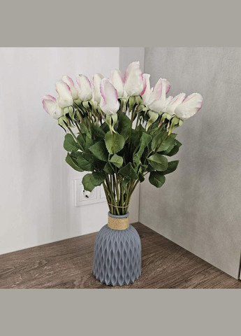 Троянда штучна 1шт Біло-рожева A.G. (315150847)