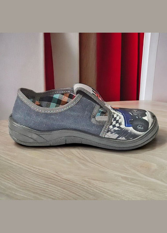 Серые ортопедические тапочки на липучке для мальчика сменная обувь в садик сменка валди Waldi