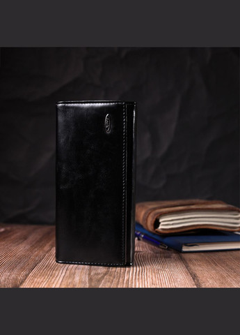 Горизонтальный женский кошелек из качественной экокожи 19087 Черный KIVI (331907186)