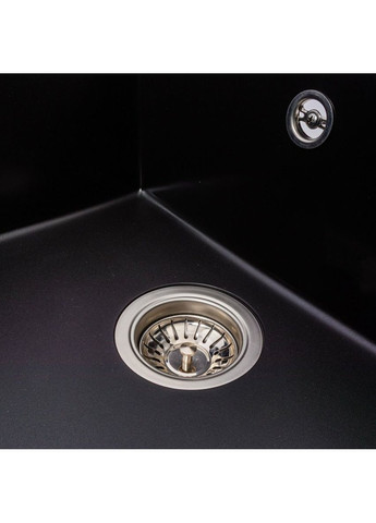 Комплект: Мойка гранитная 6550 CRIPTA + Смеситель Q411MB + Сифон (Черный) Valeso (353495390)