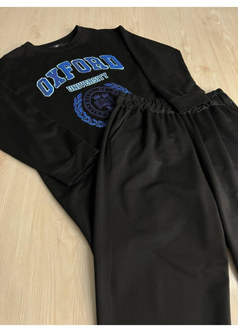 Костюм женский 6011-5539 свитшот с вышивкой Oxford и джогерами черный LSK (337665690)