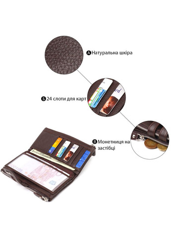 Практичний гаманець із натуральної зернистої шкіри 21632 Canpellini (331907001)