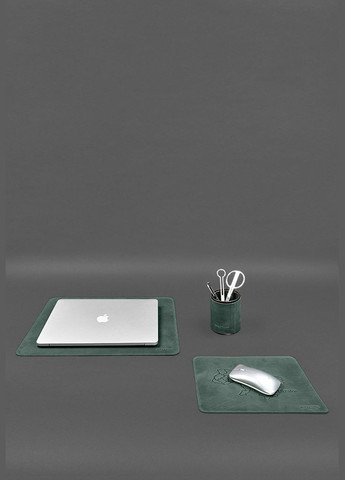 Настільний набір із натуральної шкіри 5.0 з мапою України Зелений Crazy Horse (A-028352) BlankNote (330144409)