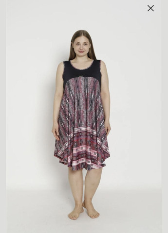 Комбинированное повседневный платье а-силуэт ROMEO LIFE с орнаментом