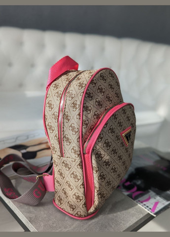 Жіночий бежевий + рожевий рюкзак LUX No Brand (322464830)