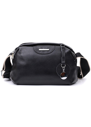 Сумка на два отделения из натуральной кожи 22592 Черная Vintage (297956942)